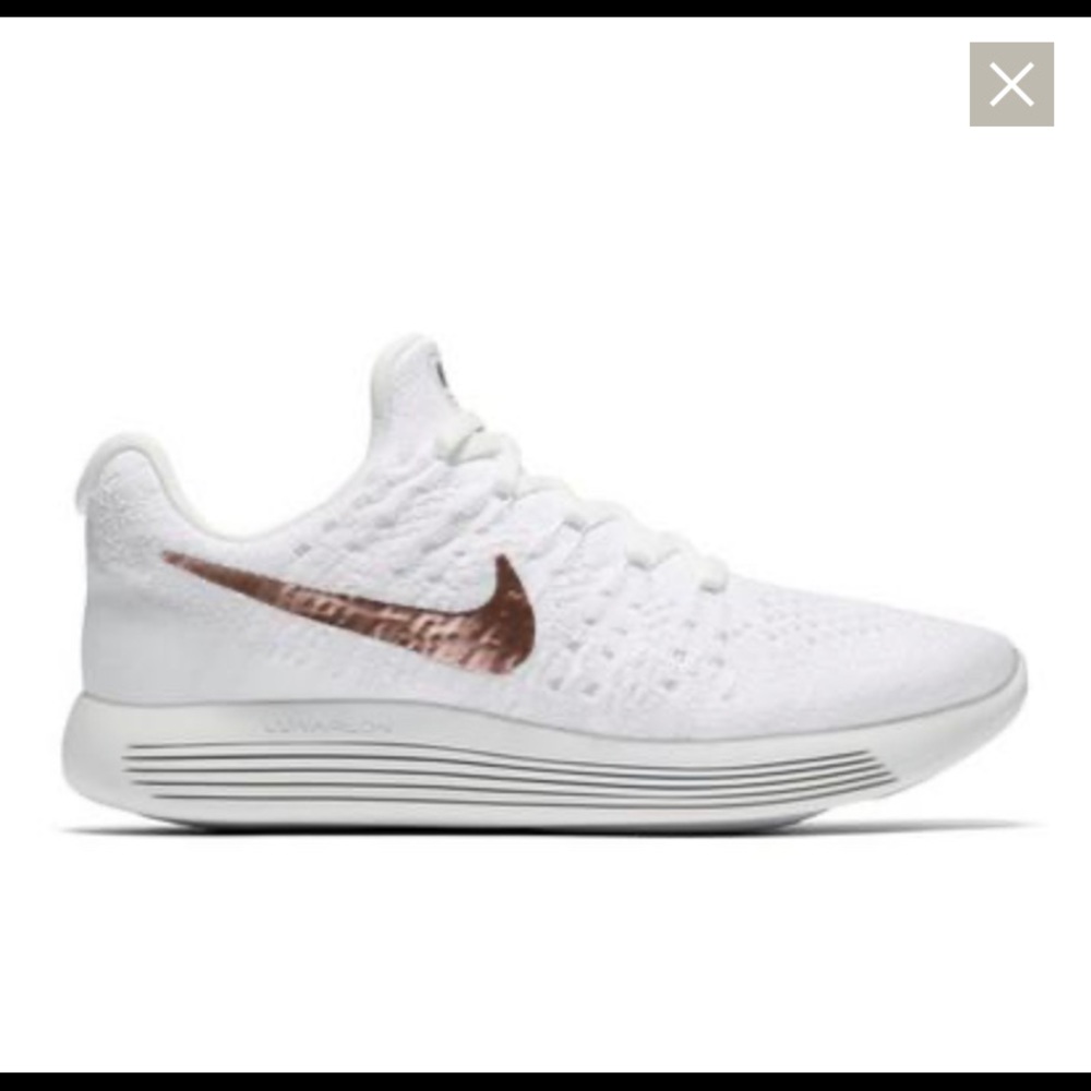 Lunarepic flyknit White & rose gold Nike sneakers